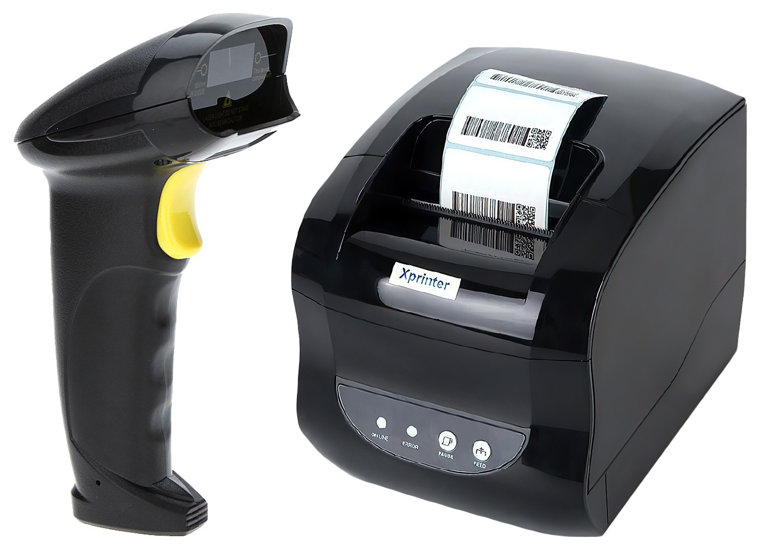 Комплект Xprinter XP-365B (USB) Черный + SUNTEK 2D WIRELESS BARCODE SCANNER (ST8200DB)